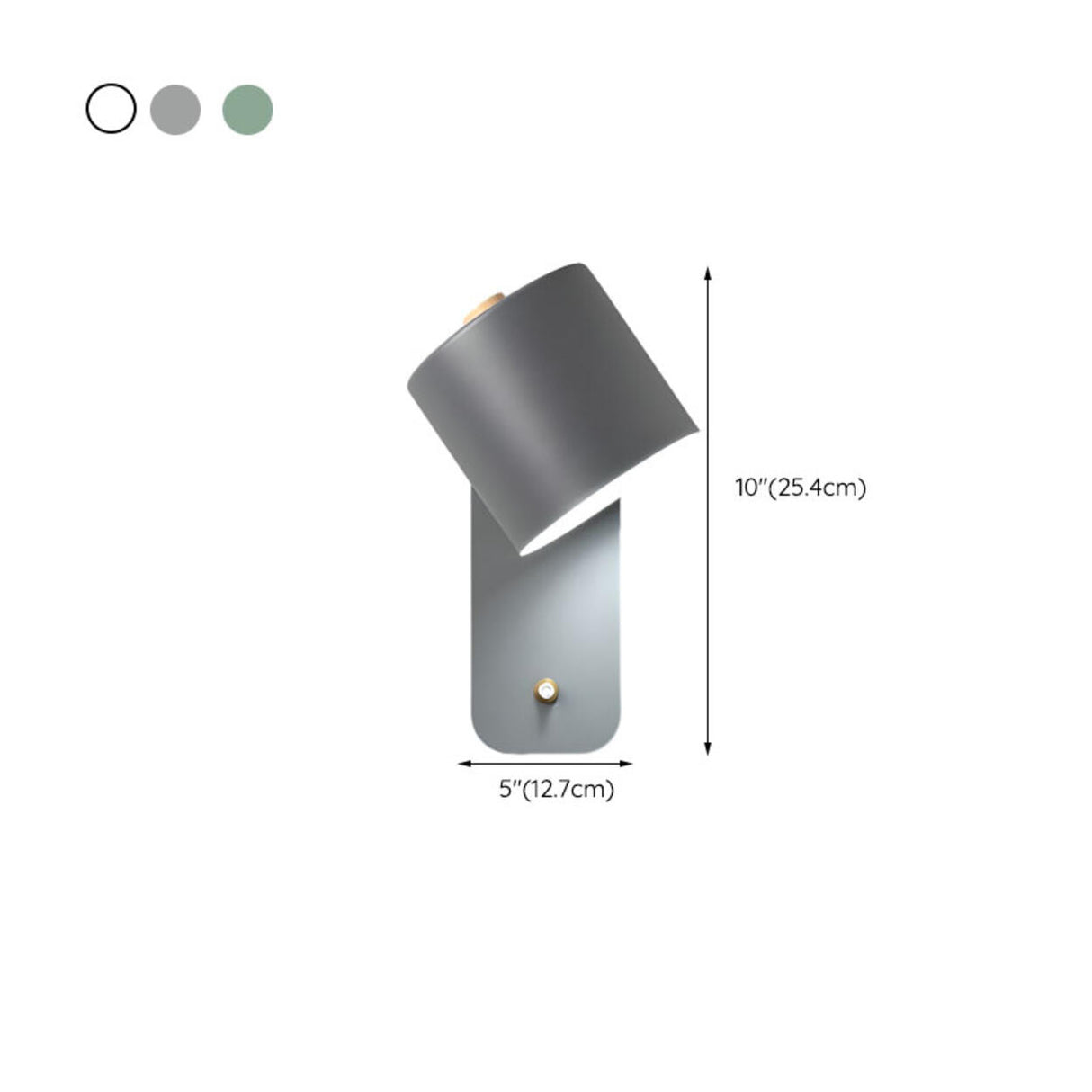 Modern Black Cylindrical Metal Wall Lamp Sconce 