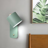 Modern Black Cylindrical Metal Wall Lamp Sconce Image - 3