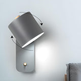 Modern Black Cylindrical Metal Wall Lamp Sconce Image - 4