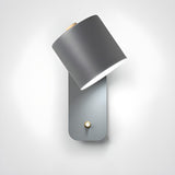 Modern Black Cylindrical Metal Wall Lamp Sconce Image - 5