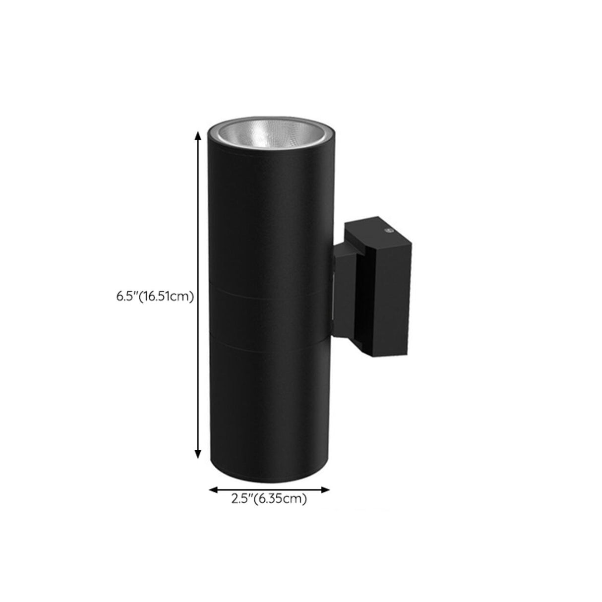 Modern Black Cylindrical Outdoor Wall Sconce 