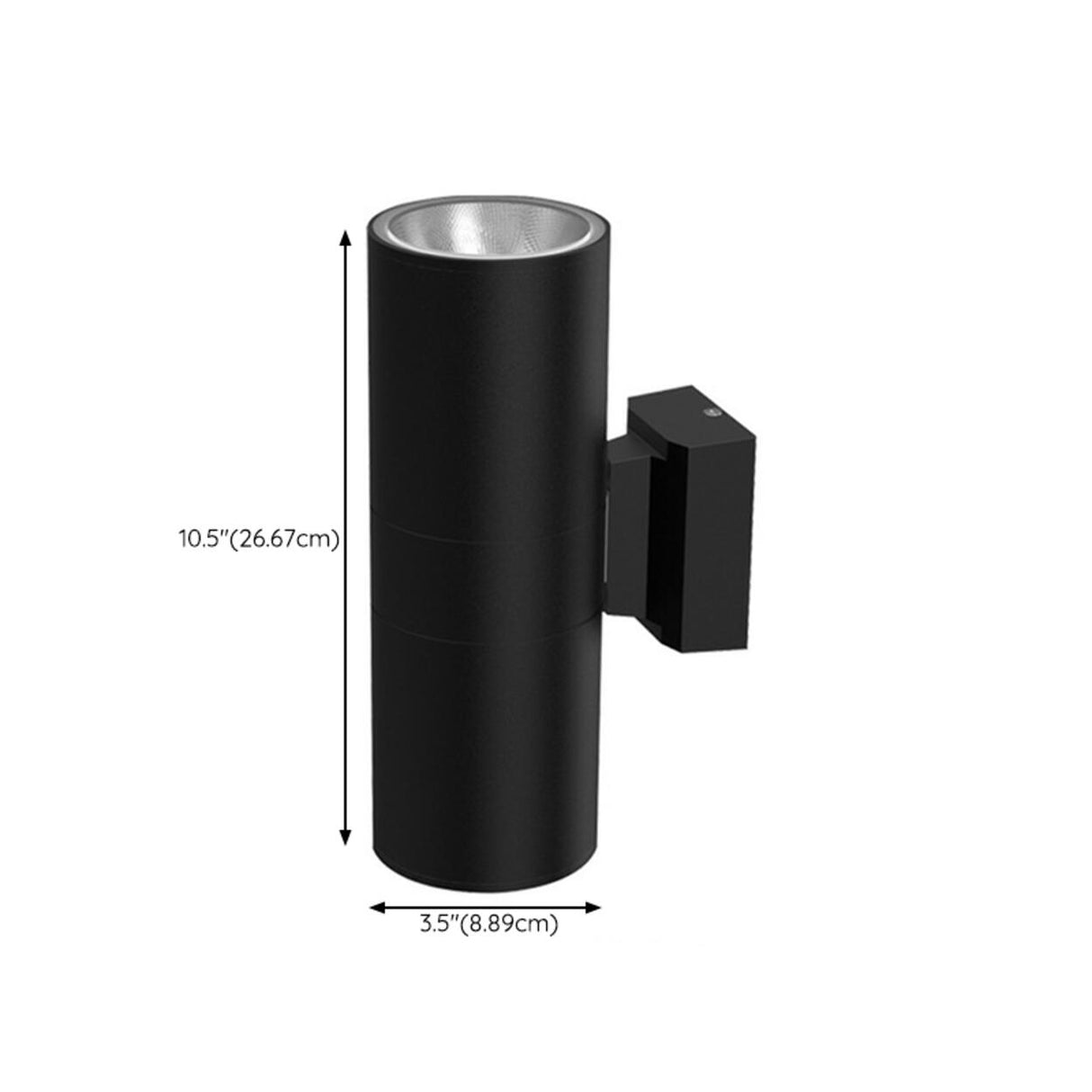 Modern Black Cylindrical Outdoor Wall Sconce Image - 15