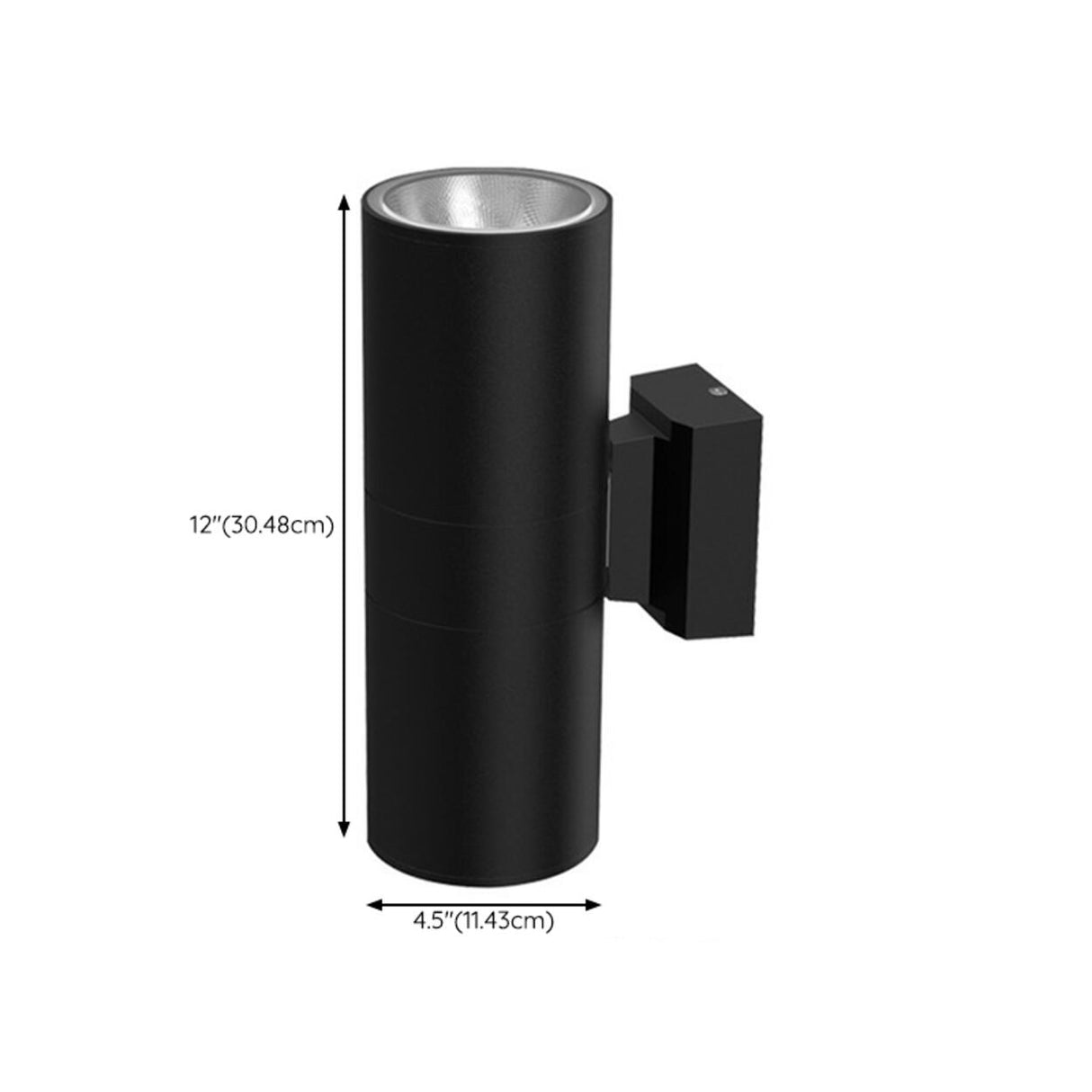 Modern Black Cylindrical Outdoor Wall Sconce Image - 16