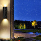 Modern Black Cylindrical Outdoor Wall Sconce Image - 4