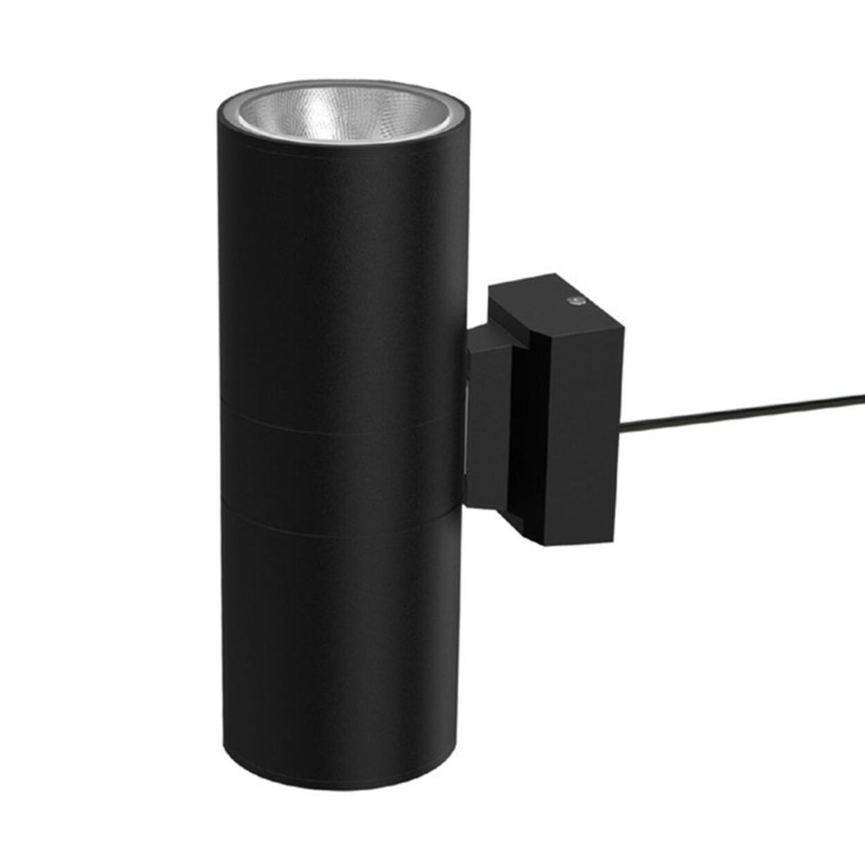 Modern Black Cylindrical Outdoor Wall Sconce Image - 5