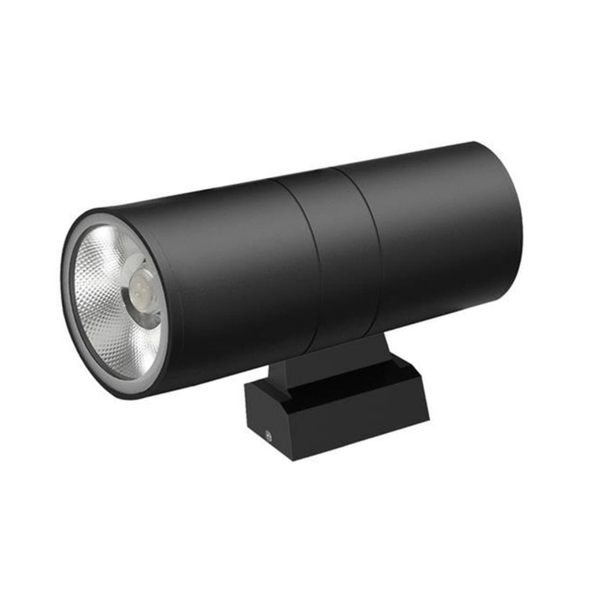 Modern Black Cylindrical Outdoor Wall Sconce Image - 7