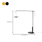 Modern Black Disc Adjustable Metal LED Floor Lamp #size