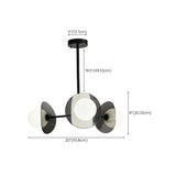 Modern Black Disc White Globe Bulbs LED Chandelier  #size