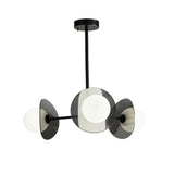 Modern Black Disc White Globe Bulbs LED Chandelier  Image - 2