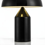 Modern Black Dome Geometric Metal Bedroom Table Lamp Image - 12