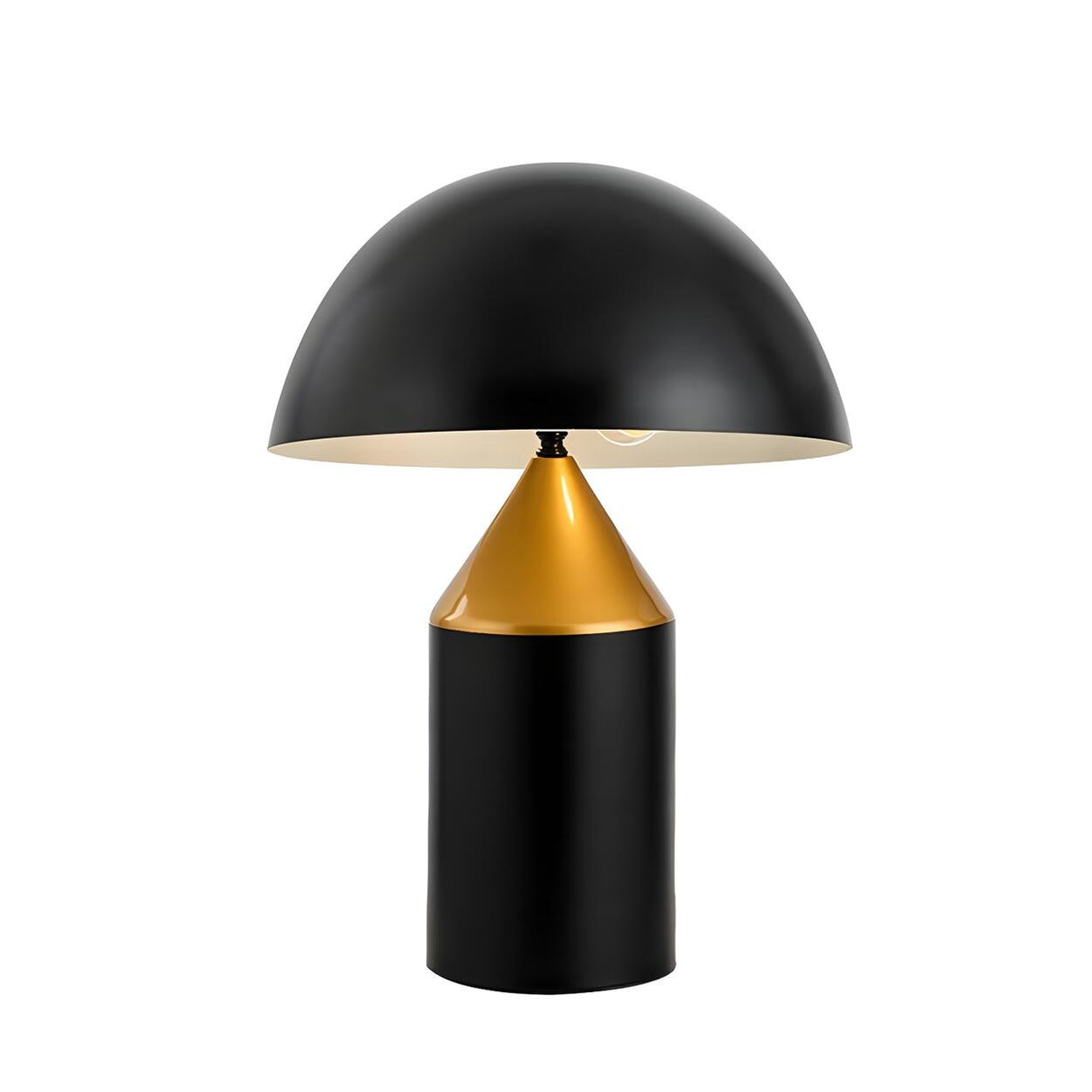 Modern Black Dome Geometric Metal Bedroom Table Lamp Image - 2