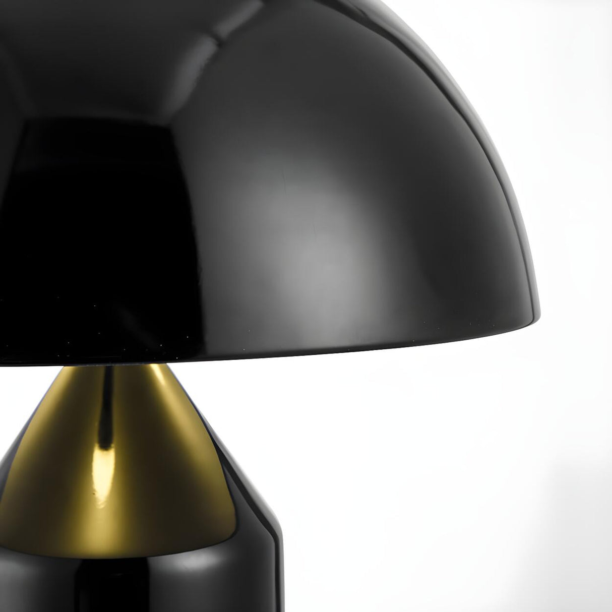 Modern Black Dome Shade Geometric Base Table Lamp Image - 11