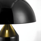 Modern Black Dome Shade Geometric Base Table Lamp Image - 11