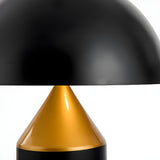 Modern Black Dome Shade Geometric Base Table Lamp Image - 13