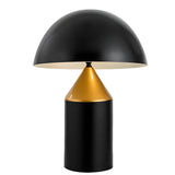 Modern Black Dome Shade Geometric Base Table Lamp Image - 8