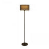 Modern Black Dual-Layered Fabric Drum Floor Lamp  Image - 2