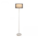 Modern Black Dual-Layered Fabric Drum Floor Lamp  Image - 5