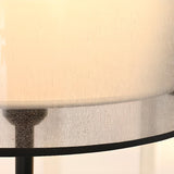 Modern Black Dual-Layered Fabric Drum Floor Lamp  Image - 9