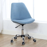 Modern Black Ergonomic Office Stool Wheels Adjustable Height Image - 11