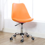 Modern Black Ergonomic Office Stool Wheels Adjustable Height Image - 16