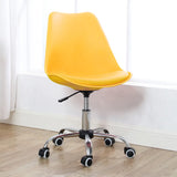 Modern Black Ergonomic Office Stool Wheels Adjustable Height Image - 17