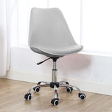 Modern Black Ergonomic Office Stool Wheels Adjustable Height Image - 19