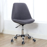 Modern Black Ergonomic Office Stool Wheels Adjustable Height Image - 4