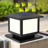 Modern Black Finish Square Solar Outdoor Post Light Image - 12