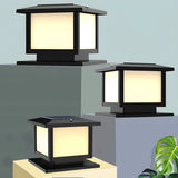 Modern Black Finish Square Solar Outdoor Post Light Image - 14