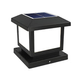 Modern Black Finish Square Solar Outdoor Post Light Image - 2