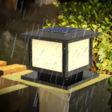 Modern Black Finish Square Solar Outdoor Post Light Image - 4