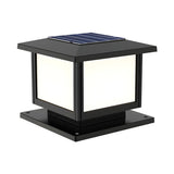 Modern Black Finish Square Solar Outdoor Post Light Image - 7