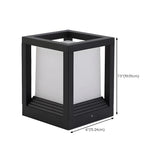 Modern Black Frame Cube Metal Outdoor Post Table Lamp #size