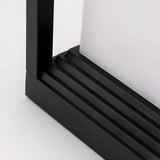 Modern Black Frame Cube Metal Outdoor Post Table Lamp Image - 9