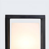 Modern Black Frame Cube Outdoor LED Lantern Post Light Image - 10