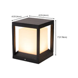 Modern Black Frame Cube Outdoor LED Lantern Post Light #size