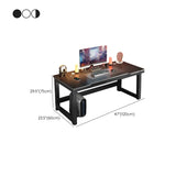 Modern Black Free Form Metal H-Shape Base Computer Desk Image - 28