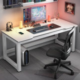 Modern Black Free Form Metal H-Shape Base Computer Desk Image - 9