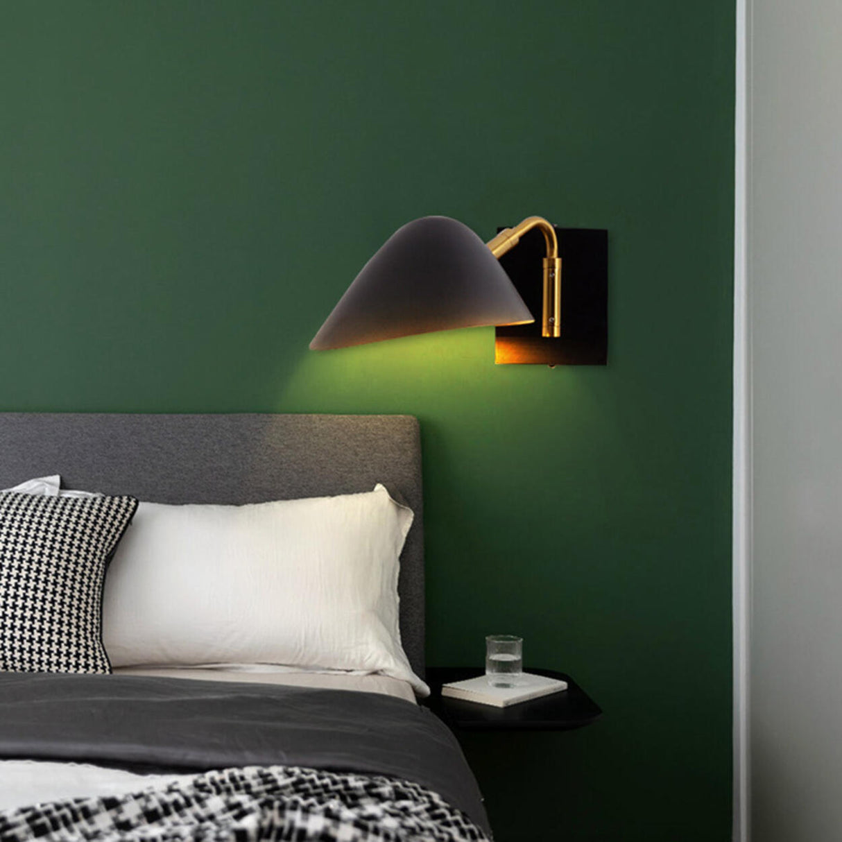 Modern Black Geometric Dual-Arm Rotatable Wall Lamp Image - 6