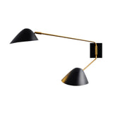 Modern Black Geometric Dual-Arm Rotatable Wall Lamp Image - 8