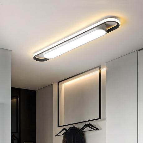 Modern Black Geometric LED Flush Mount Ceiling Light Image - 1