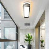 Modern Black Geometric LED Flush Mount Ceiling Light Image - 19