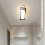 Modern Black Geometric LED Flush Mount Ceiling Light Image - 4