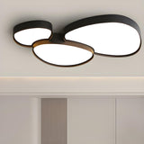 Modern Black Geometric LED Flush Mount Light 3-Light Image - 1