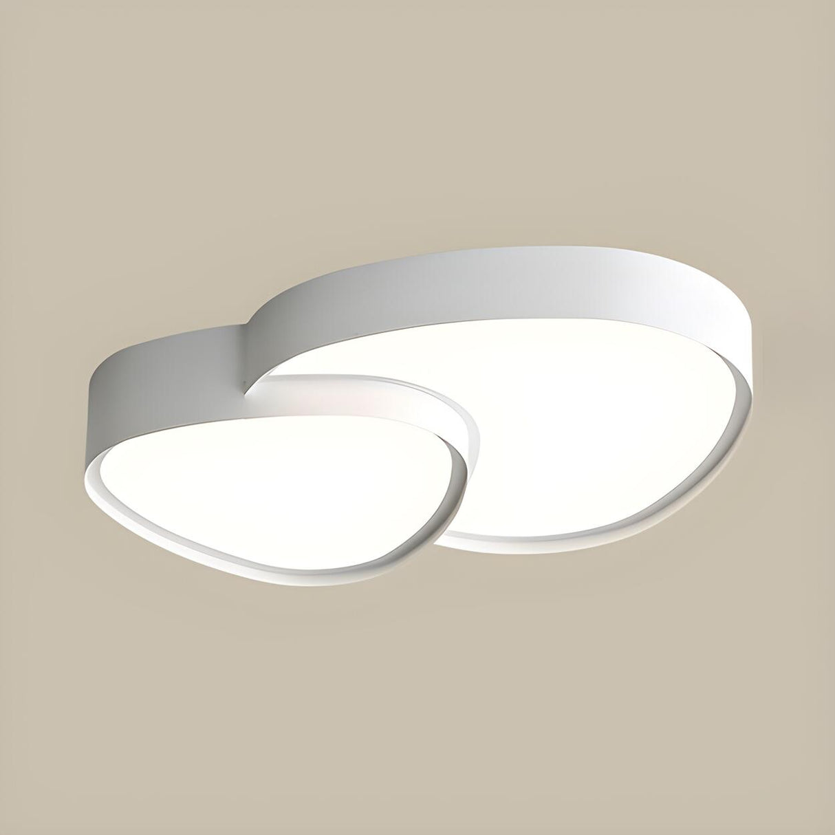 Modern Black Geometric LED Flush Mount Light 3-Light Image - 11