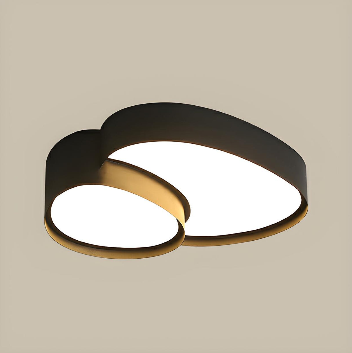 Modern Black Geometric LED Flush Mount Light 3-Light Image - 7