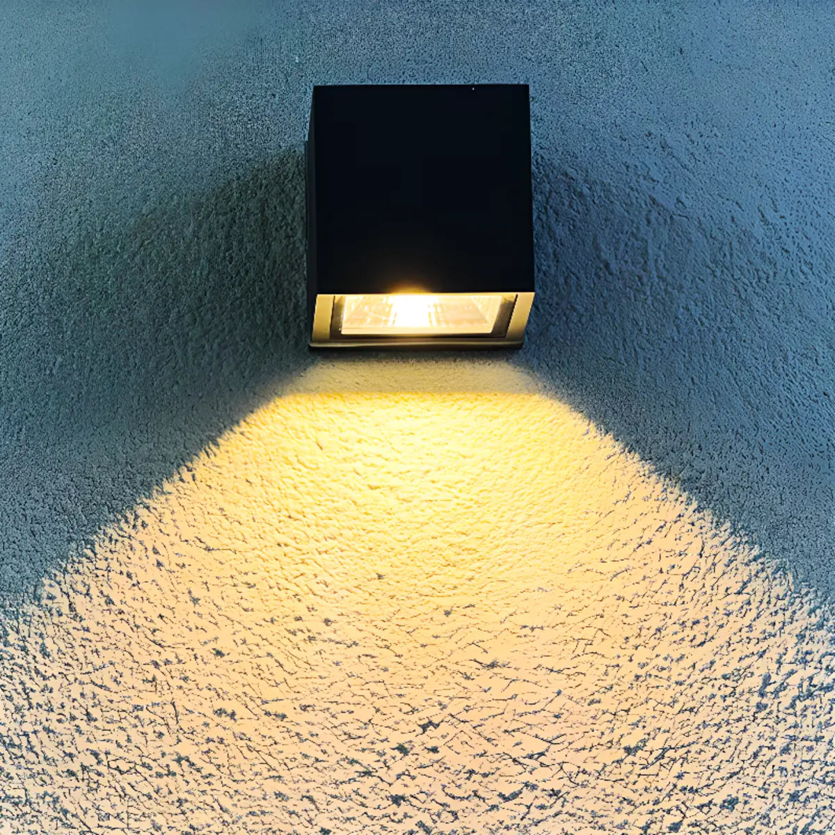 Modern Black Geometric Outdoor Mini LED Wall Light Image - 1