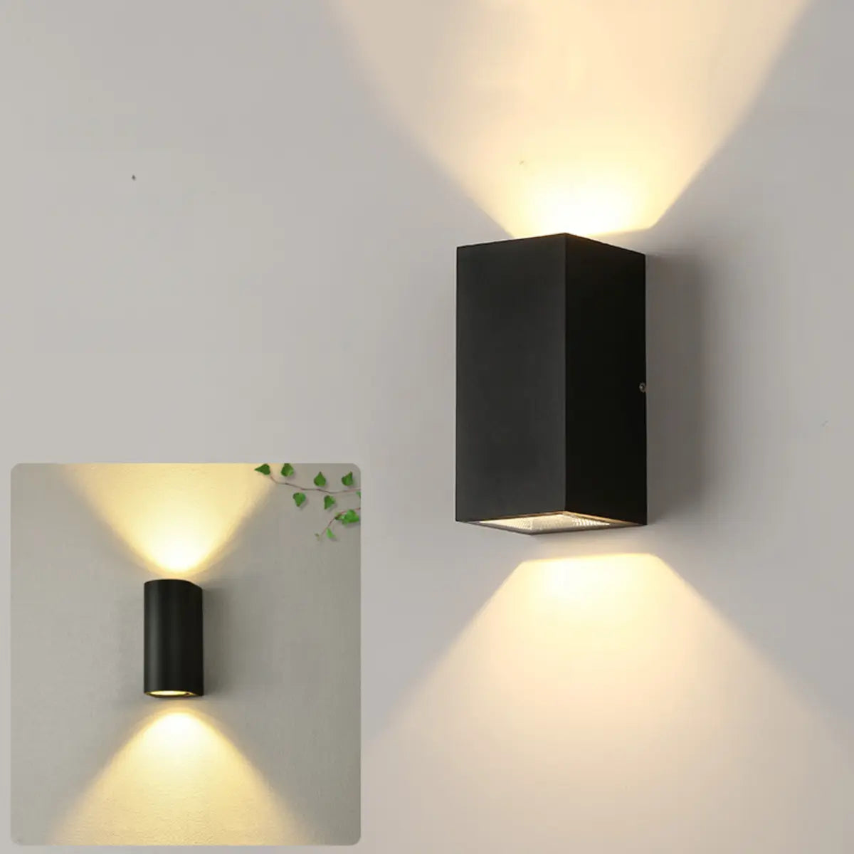 Modern Black Geometric Outdoor Mini LED Wall Light Image - 10