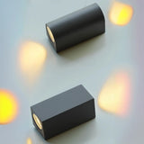 Modern Black Geometric Outdoor Mini LED Wall Light Image - 12