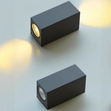 Modern Black Geometric Outdoor Mini LED Wall Light Image - 13